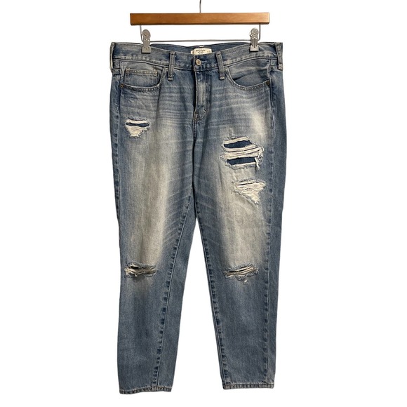Abercrombie & Fitch Distressed Blue‎ Jeans Size 10 (30) Pre-owned - Picture 1 of 11